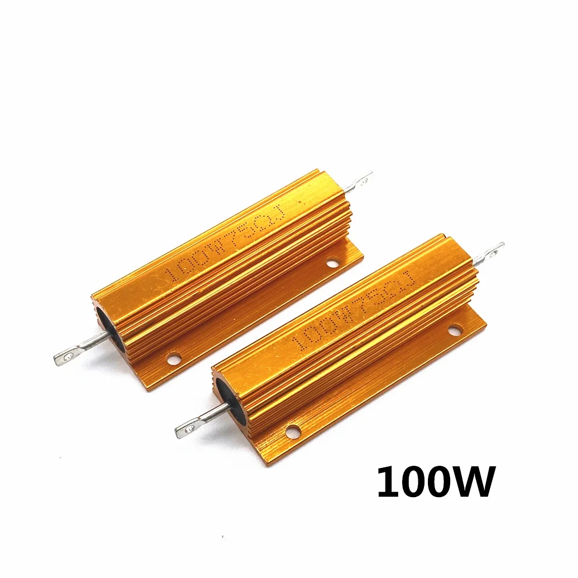 2 قطعة 10 واط 25 واط 50 واط 100 واط الألومنيوم عالية الطاقة علبة معدنية Wirewound المقاومات الثابتة 0.01 - 10 كيلو أوم الدمية تحميل سلك الجرح المقاومة