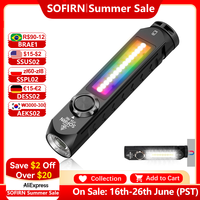 Sofirn IF24 PRO RGB Light 1800lm 340m SFT40 Buck Driver 18650 USB C Rechargeable Flashlights Flood Spot with Magnetic