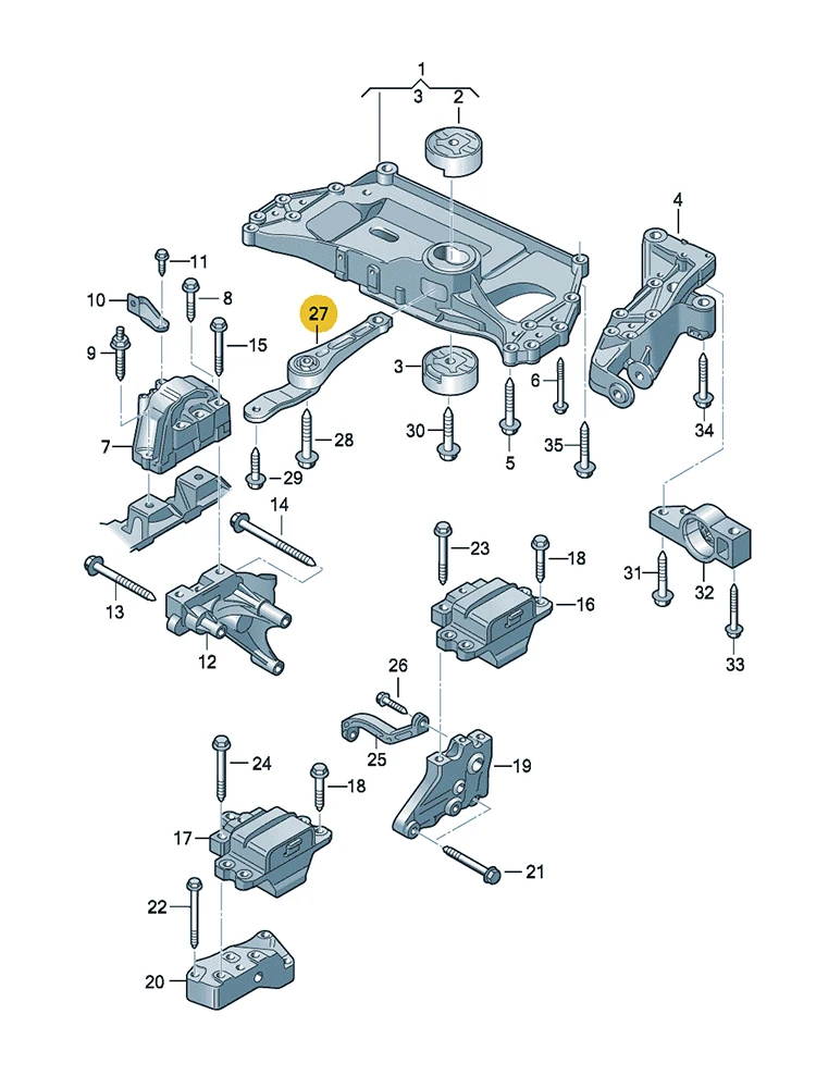 BOICY Engine Rear Torque Support for VW 1.4T Golf Jetta Touran Eos A3/S3 Superb Octavia Yeti Altea Leon 1K0199855AG 1K0199855BD
