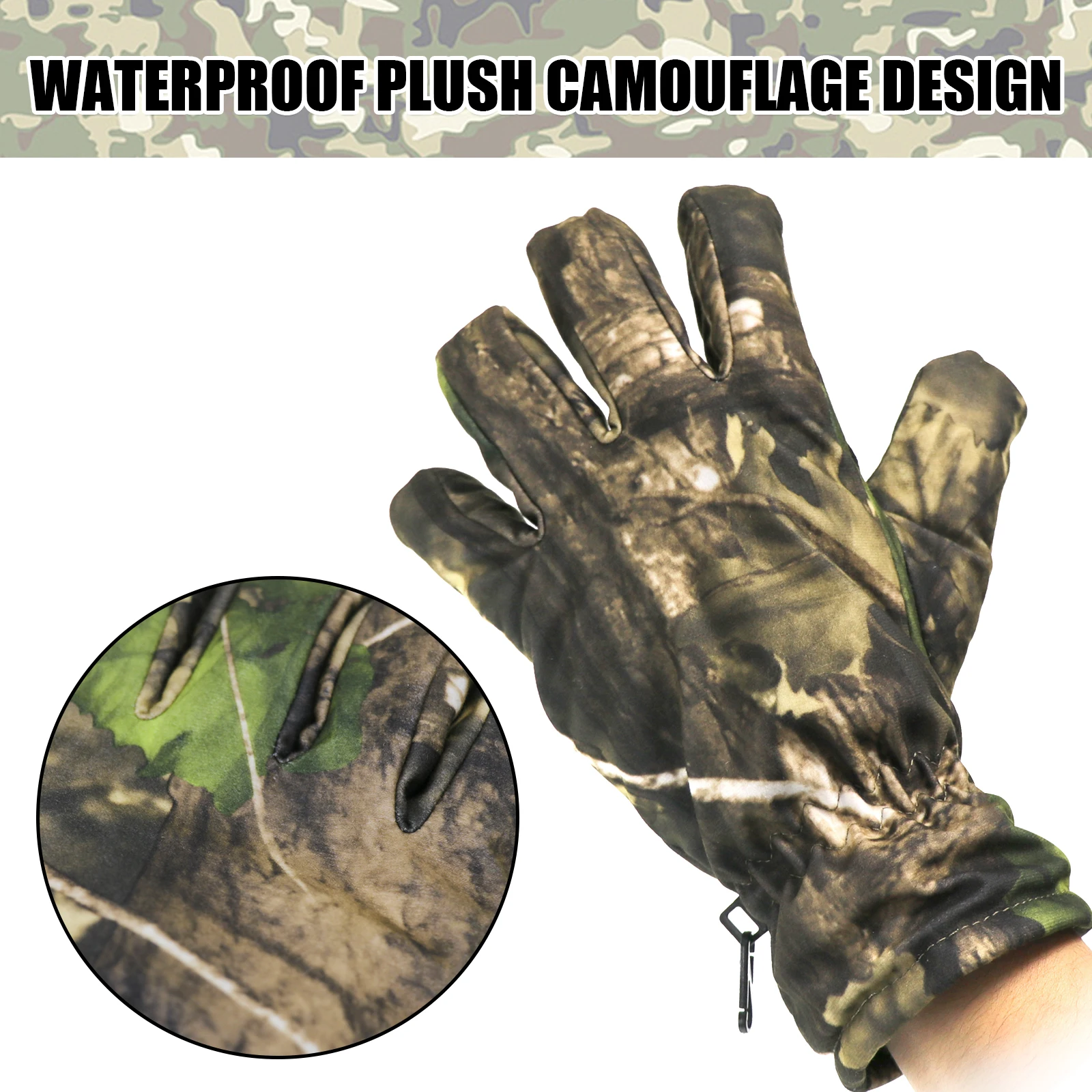 Hunting Gloves Winter Camouflage Non-slip Waterproof Warm Touch Screen Windproof Gloves for Shooting Fishing Camping Hunting