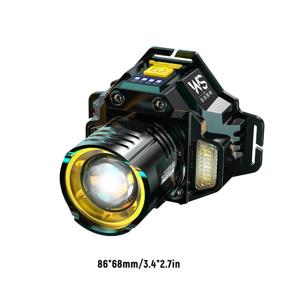 Cob Motion Sensor Headlamp Powerful Hands-Free Mining Lamp Motion Sensor Usb Rechargeable High Power Head Lamp Fishing Headlight