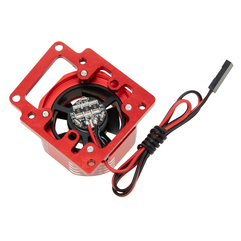 Metal Cooling Fan Motor Heat Sink With LED Light For 1/8 Traxxas Sledge RC Car Upgrades Parts Accessories