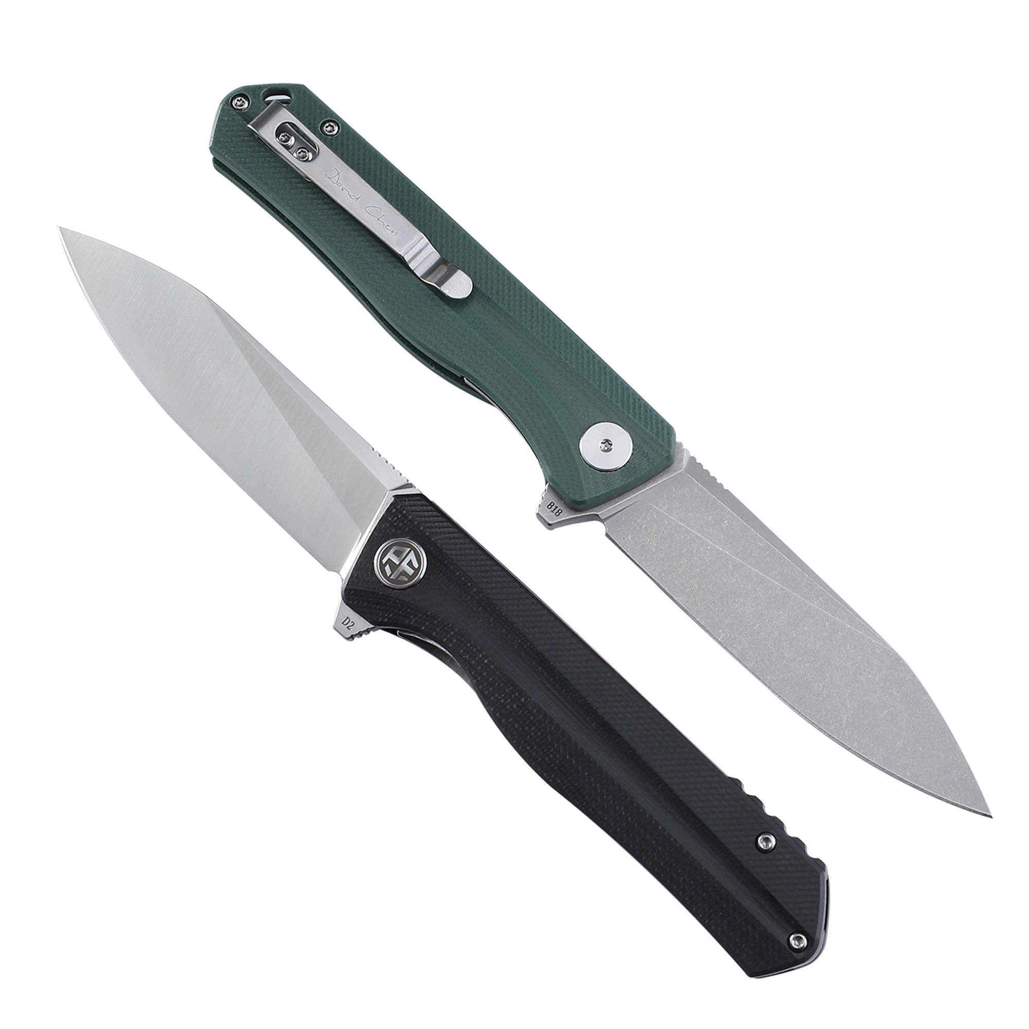 Peixe petrificado-faca dobrável de bolso, PF818 Pocketknives, D2 Steel Ball Bearing, G10 Handle, Folding Knife, Pocket Tool para Camping and