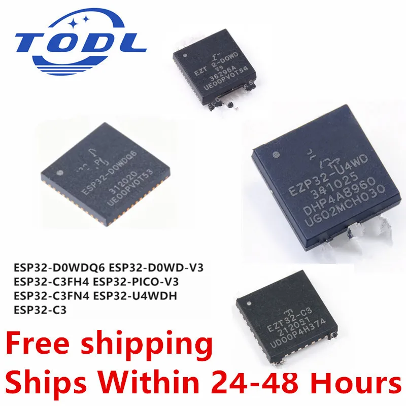(1piece) 100% New ESP32-D0WDQ6 ESP32-C3FH4 ESP32-PICO-V3 ESP32-U4WDH ESP32-C3FN4 ESP32-D0WD-V3 ESP32-C3 QFN Chipset