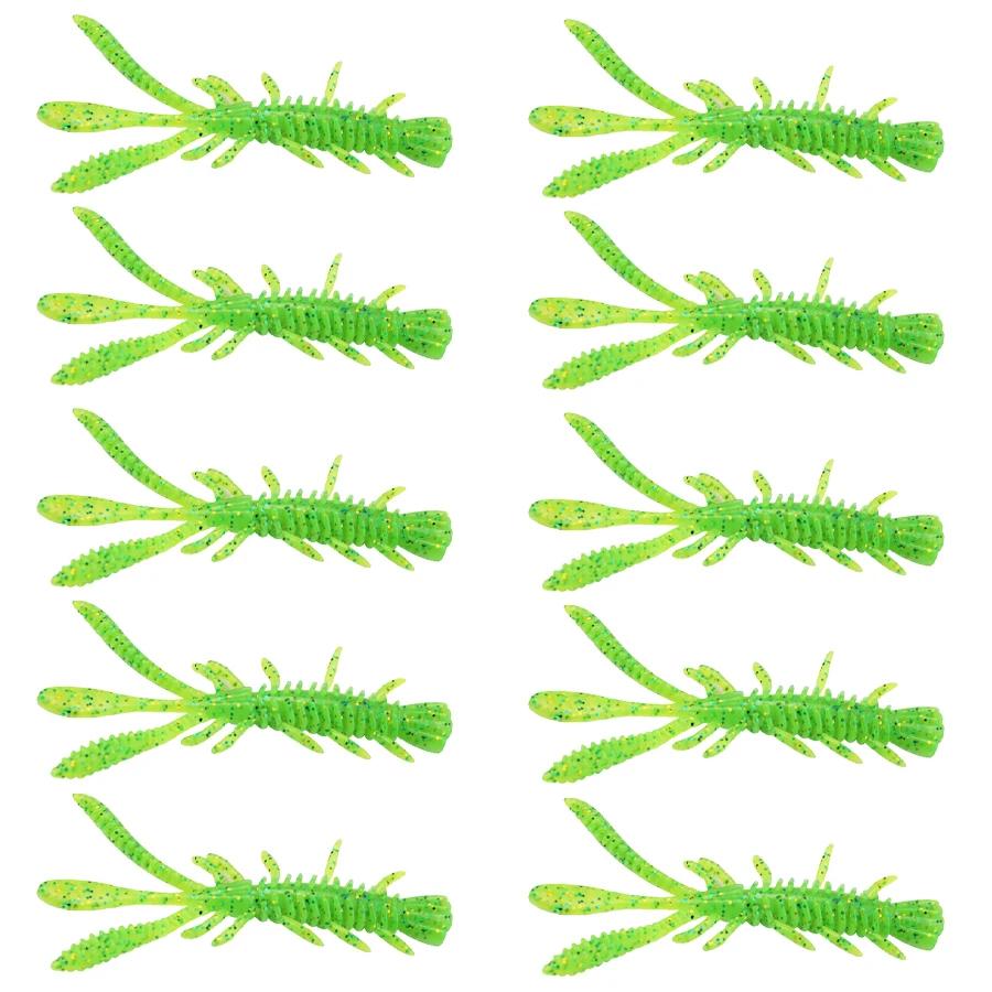 

Shrimp Soft Plastic Lure 10Pcs 7cm 5cm Mini Creature Plastic Baits Kit Artificial Soft Shrimps Bait for Fresh/Saltwater Jigs