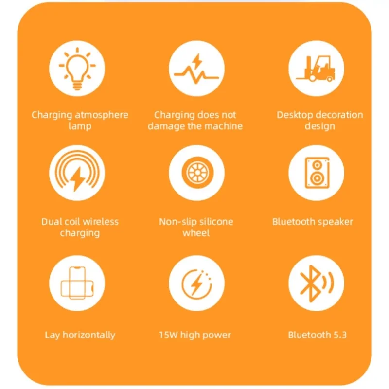 Wielofunkcyjna bezprzewodowa ładowarka biurkowa 5 w 1 Głośniki Blue Tooth Zestaw słuchawkowy 9 V/2 A Uniwersalna podstawka do szybkiego ładowania