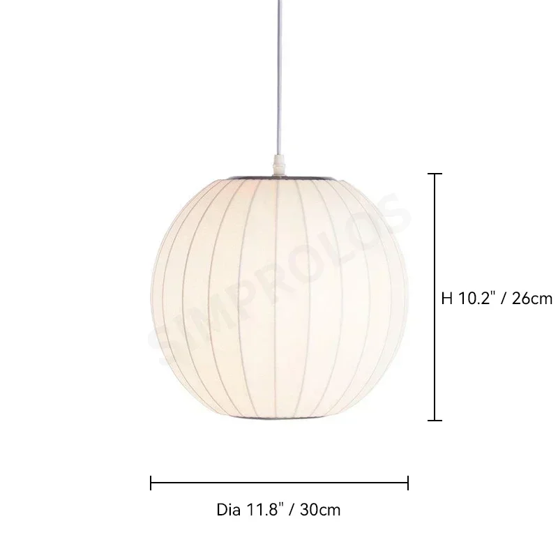 Zijden stoffen LED-hanglamp Denemarken Designer Minimalistische hanglamp voor woonkamer Hotel Restaurant Nordic Home Decor