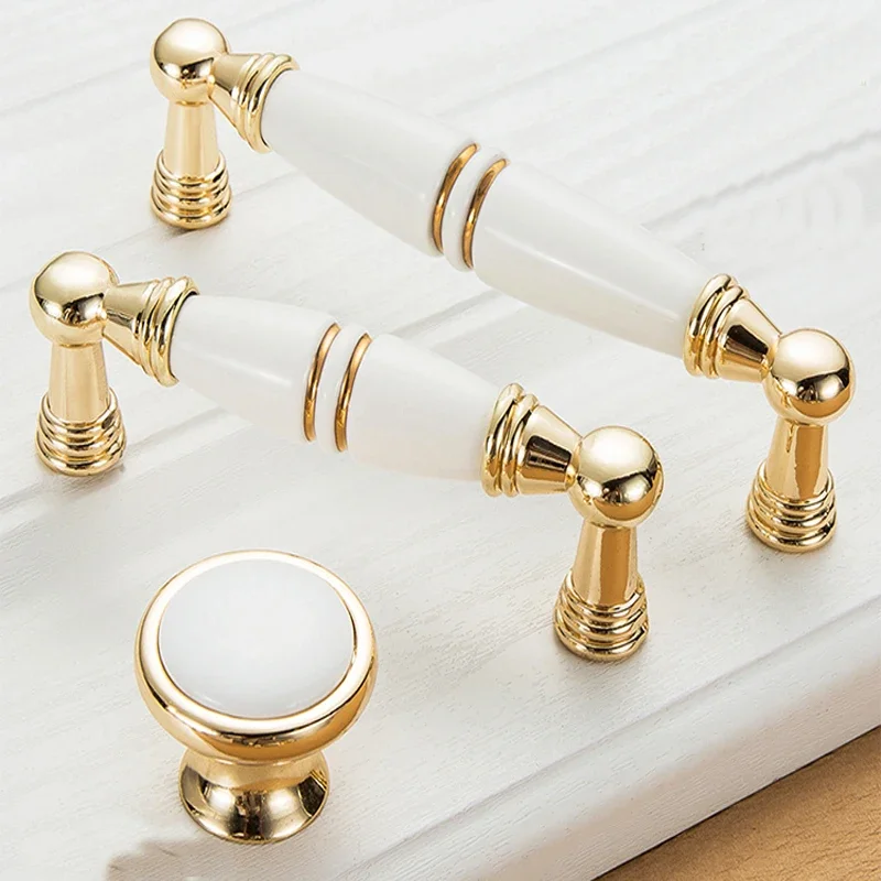 1 pc Furniture Gold Knob Cabinet Knobs and Handles Simple Kitchen Handles Drawer Pulls Gold Door Handles CZ-0285