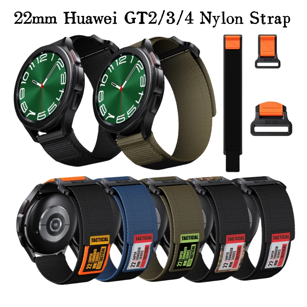 22Mm Nylon Easy Fit Band Voor Huawei Gt 2 3 46Mm Polsband Voor Huawei Watch3 Gt2 Pro Gt2e Magic2 Universele Armband Band