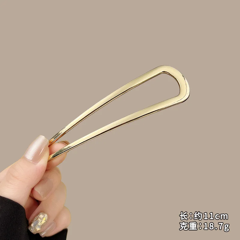Dicke, einfache U-förmige Haargabeln für Frauen und Mädchen, Metall-Haarspangen, geometrische Haarclips, modische Haaraccessoires für Damen – Detail 25