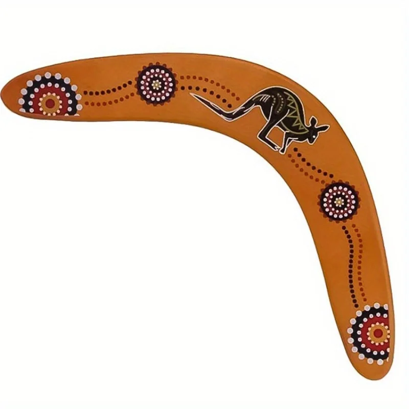 Beginner-Friendly Wooden Boomerang Light Brown Perfect for Outdoor Sports Flying Fun UFO Toy Parent Child Interactive Toys