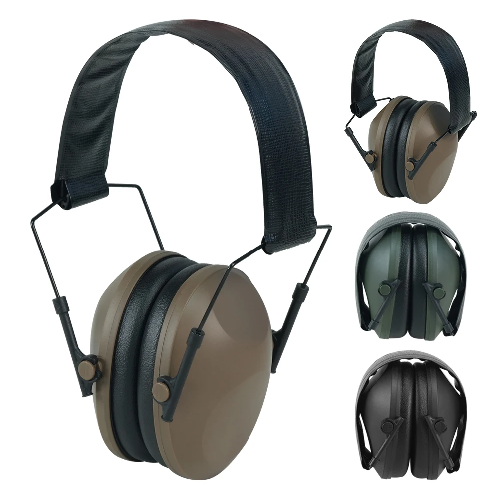 Tactical Headphones Head-Mounted Soundproof Headphones Adjustable Head Circumference Size Shooting Hunting Protective Headphones