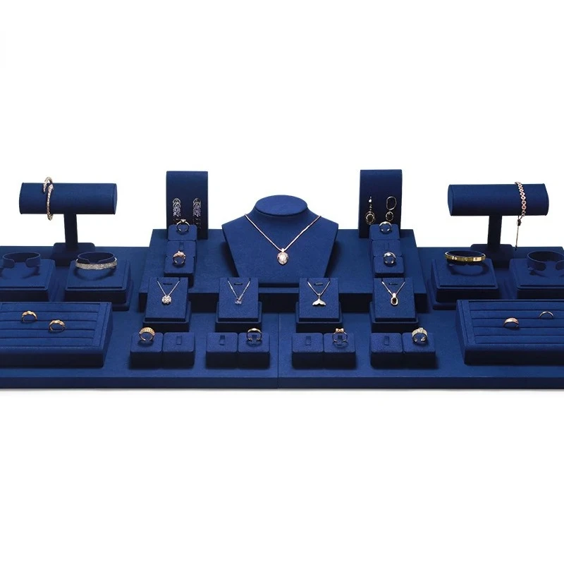 

Jewelry display props deep blue jewelry display stand, high-end rings, necklaces, neck accessories display
