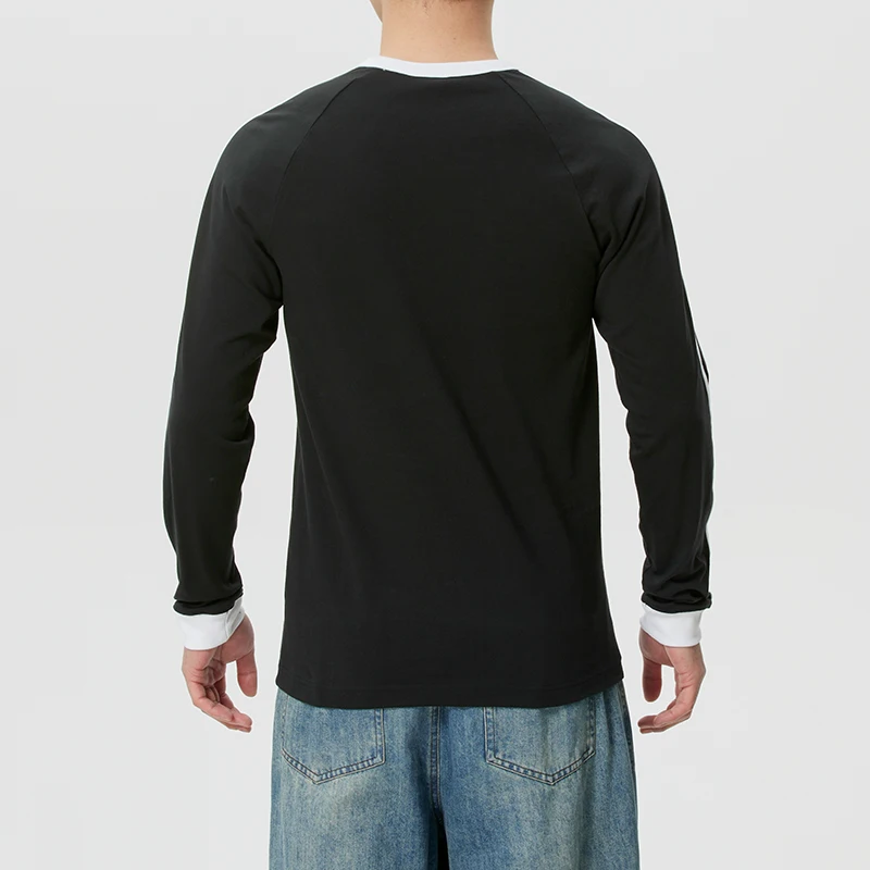 Adidas Men's Long-Sleeved T-Shirt Fashionable Clover Round Neck Breathable Cotton Sportswear Ke3546