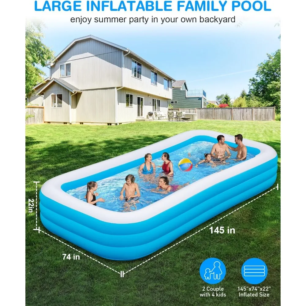 Large Inflatable Pool for Adults, 145