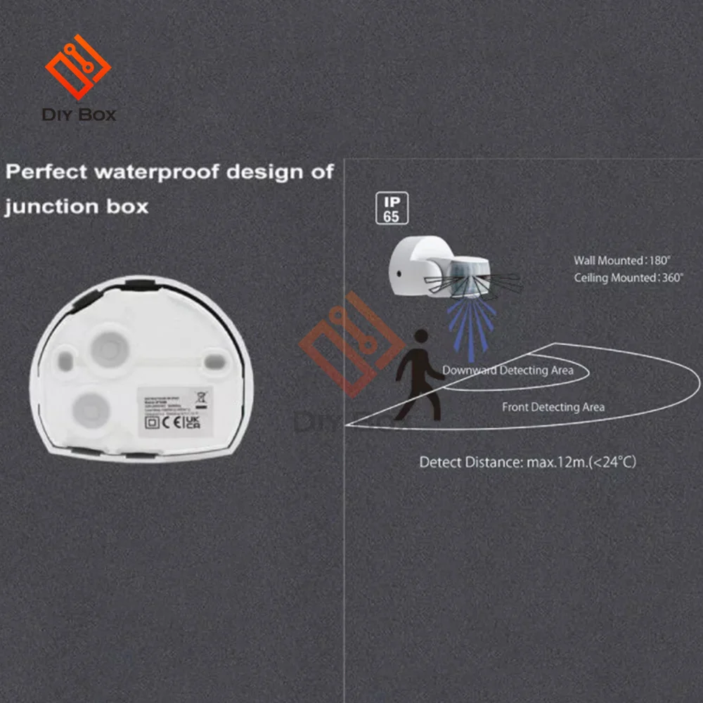 Sensor de movimiento infrarrojo PIR para exteriores, dispositivo de seguridad con interruptor de movimiento de 220-240 grados, CA 180 V-360 V,