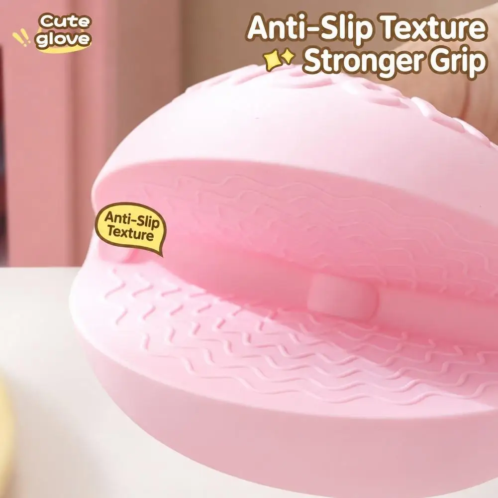 Sweet Donut Shape Silicone Insulated Gloves Wall Mounted Non-Slip Oven Mitts Cute Durable Heat Resistant Gloves Pot Pan