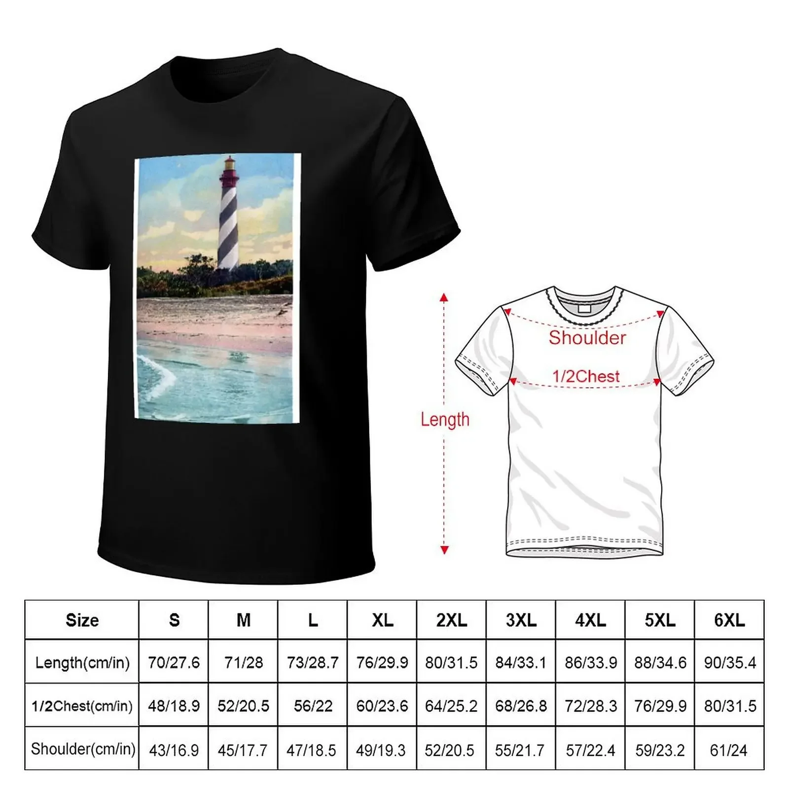 Anastasia Light House Vintage Postcard Restored T-Shirt vintage t shirts blanks customizeds t shirt men