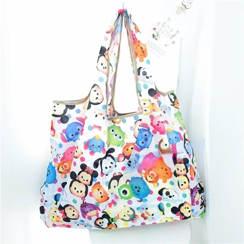 Disney Mickey Mouse Handbag Anime Shopping Bag Donald Duck Large Capacity Folding Polyester Eco-friendly Bag Eco-friendly Bag