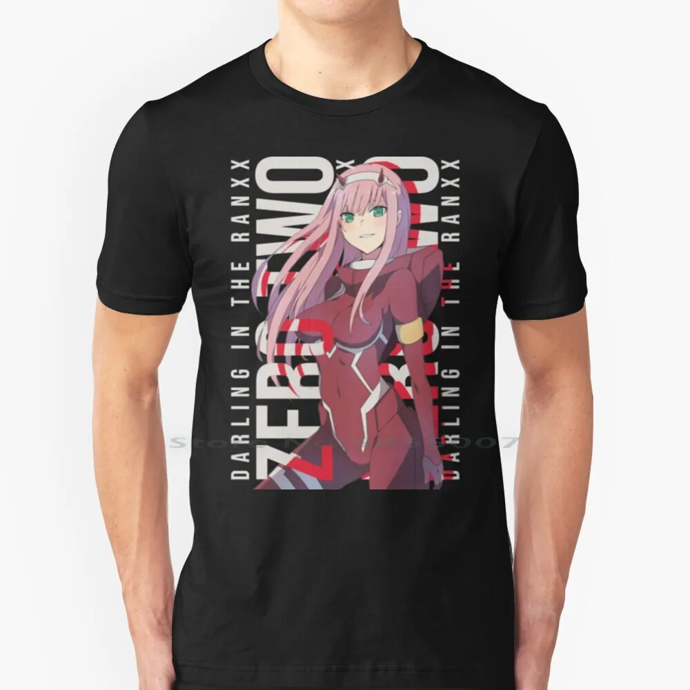 Zero Two 100% Cotton T Shirt 002 Zero Two Darling In The Franxx Hiro Ichigo Manga Weeb Zerotwo Mecha Japanese Lewd Animation