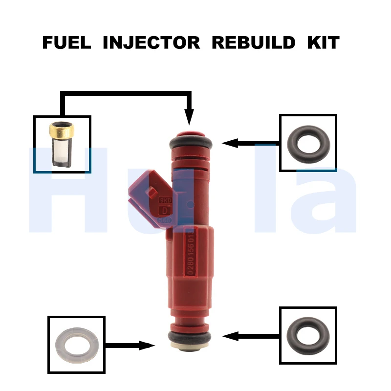 

Fuel Injector Service Repair Kit Filters Orings Seals Grommets for Chevy Ford GM V8 5.0L EV1 250cc 8 0280156013