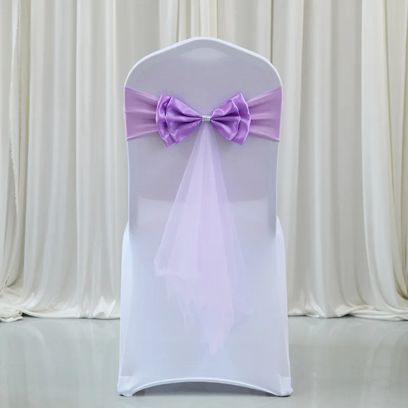 Hochzeits-Stuhlschleifen aus Spandex mit Fertigschleifen Lange Elastische Schleifen für Veranstaltungen Geburtstagsfeiern Feiertage Hochzeiten Hausdekoration – Detail 9