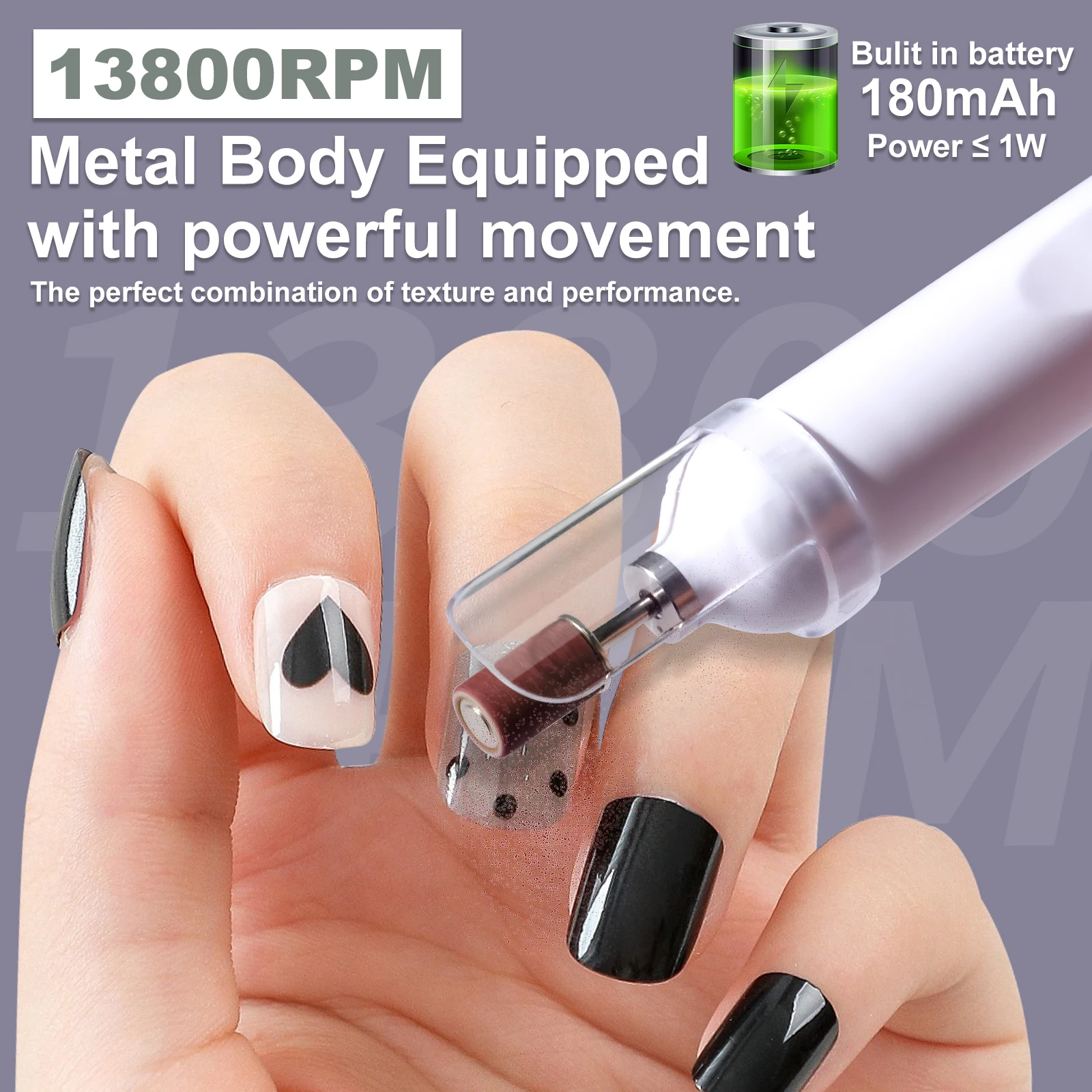 미니 전동 네일 드릴 UV 램프 포함 13800RPM 전문가용 전동 네일 파일 키트 USB 휴대용 매니큐어 드릴 살롱 도구