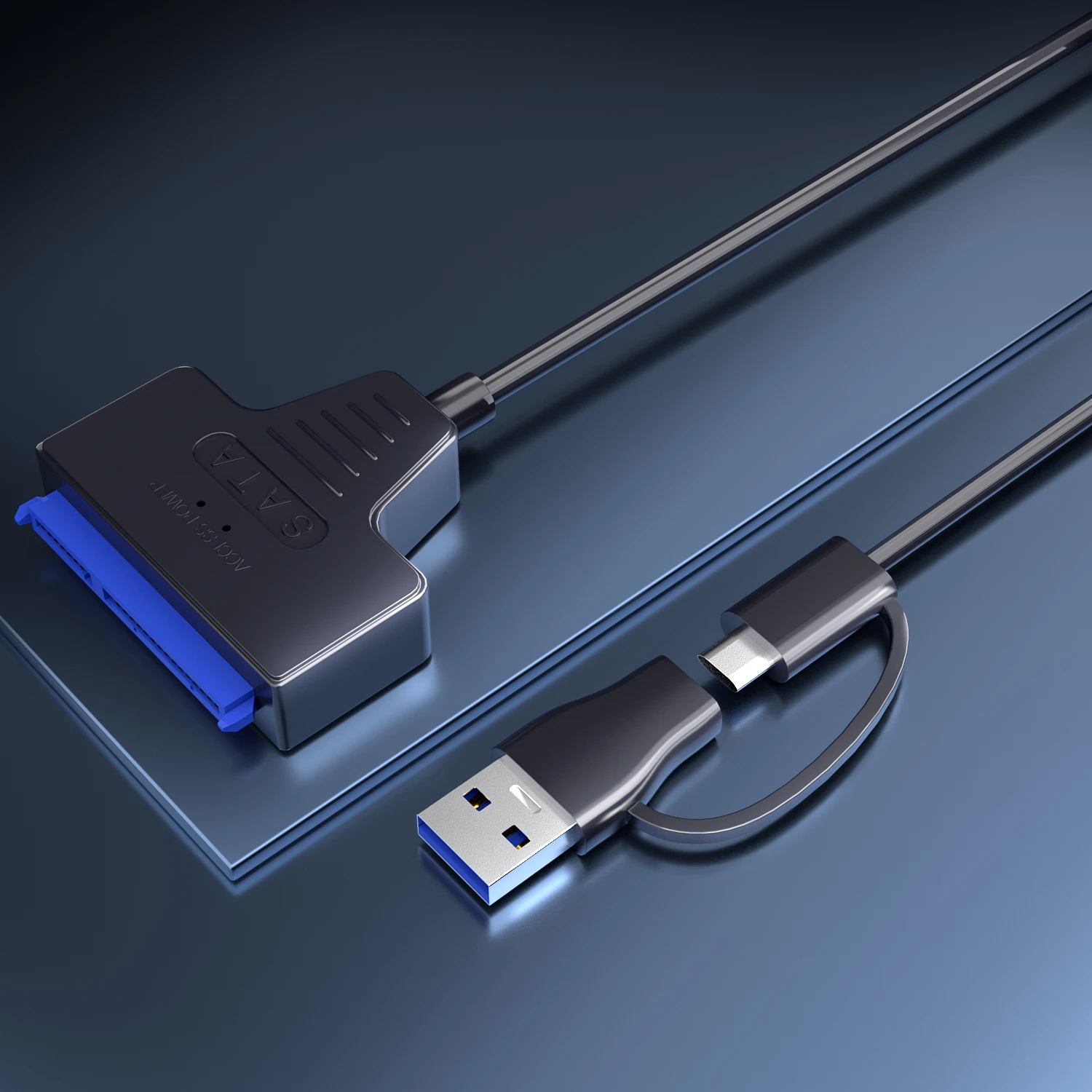 Adapter USB 3.0 na SATA/Type-C Kabel Sata 2,5/3,5-calowy dysk twardy SSD HDD SATA III z zasilaczem 12V/2A