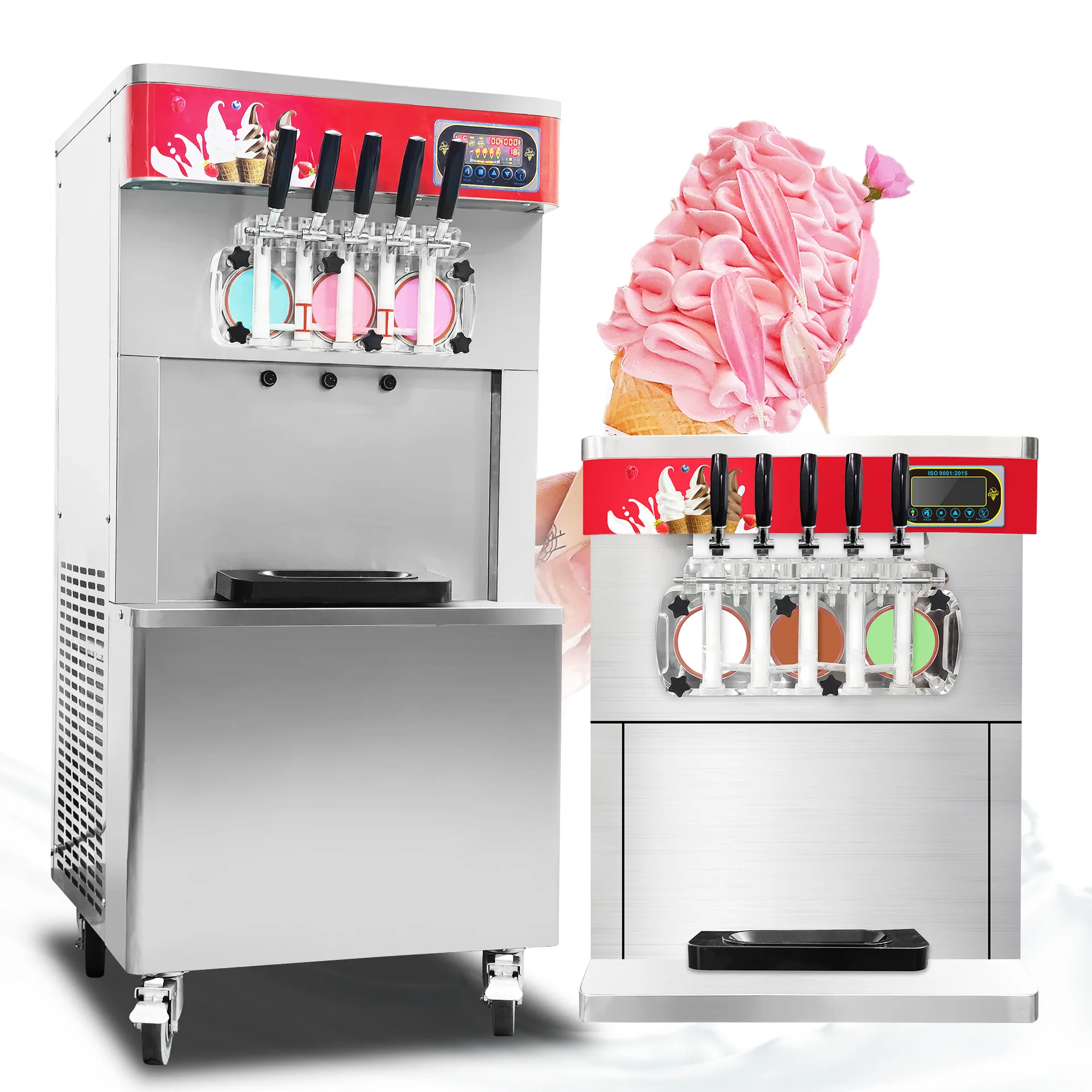 

Hot Selling Table Top 5 Flavor Soft Ice Cream Vending Soft Ice Cream Machine for Sale