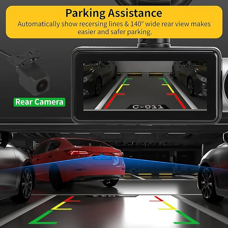 4K fotocamera anteriore e posteriore Dvr per auto WIFI Dash Cam per auto fotocamera GPS per videoregistratore per veicoli telecamera per retromarcia