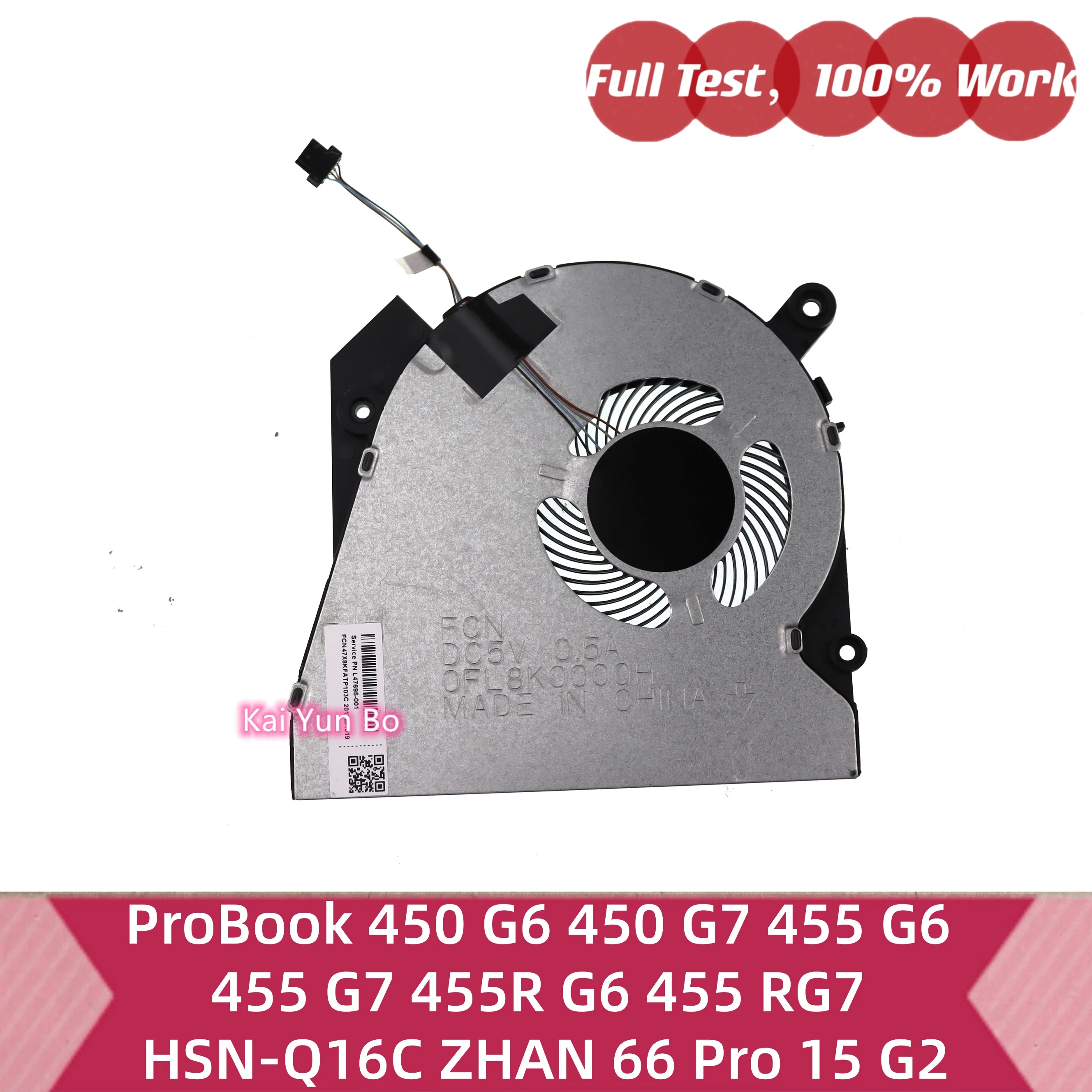 Ventilador de refrigeración para CPU de portátil L47695-001 para HP ProBook 450 G6 450 G7 455 G6 455 G7 455R G6 455 RG7 HSN-Q16C ZHAN 66 Pro 15 G2