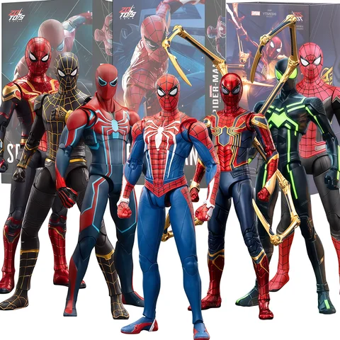 ZD Toy Marvel legends Spider Man PS4 Peter Parker Gold Black Red Action Figure Model Toys Desktop Decoration Birthday Gifts