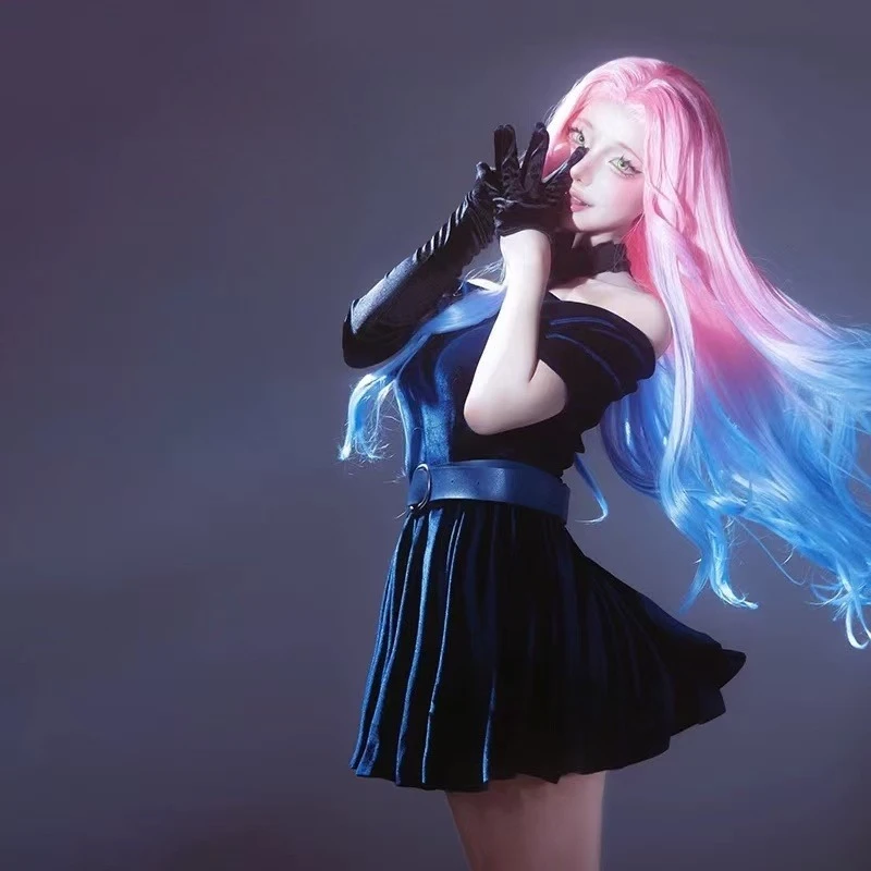 Disfraz de Cosplay de Anime Alien Stage Mizi, XS-3XL, DokiDoki-R Stage Mizi, Vestido de Terciopelo para Mujer, Vestido de Noche, Disfraz de Fiesta de Halloween