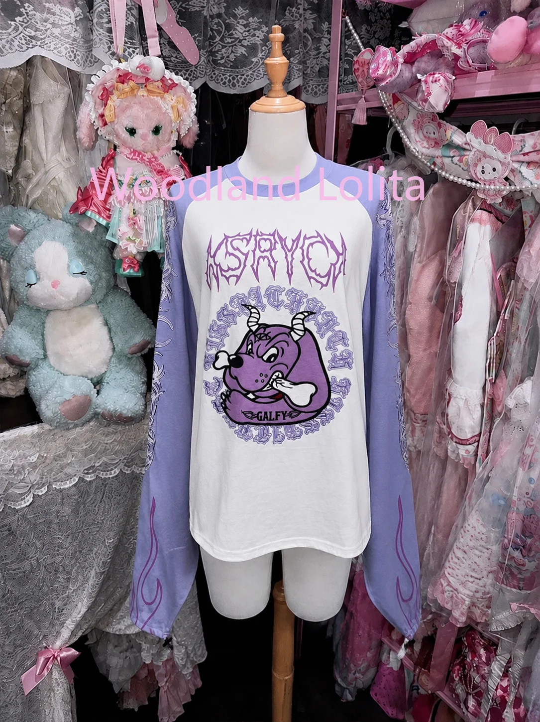 Japanese Harajuku Streetwear Casual Subculture Tattoo Embroidery Shirt Long Sleeve Oversized Sleeve T-Shirt Woman Spring Autumn