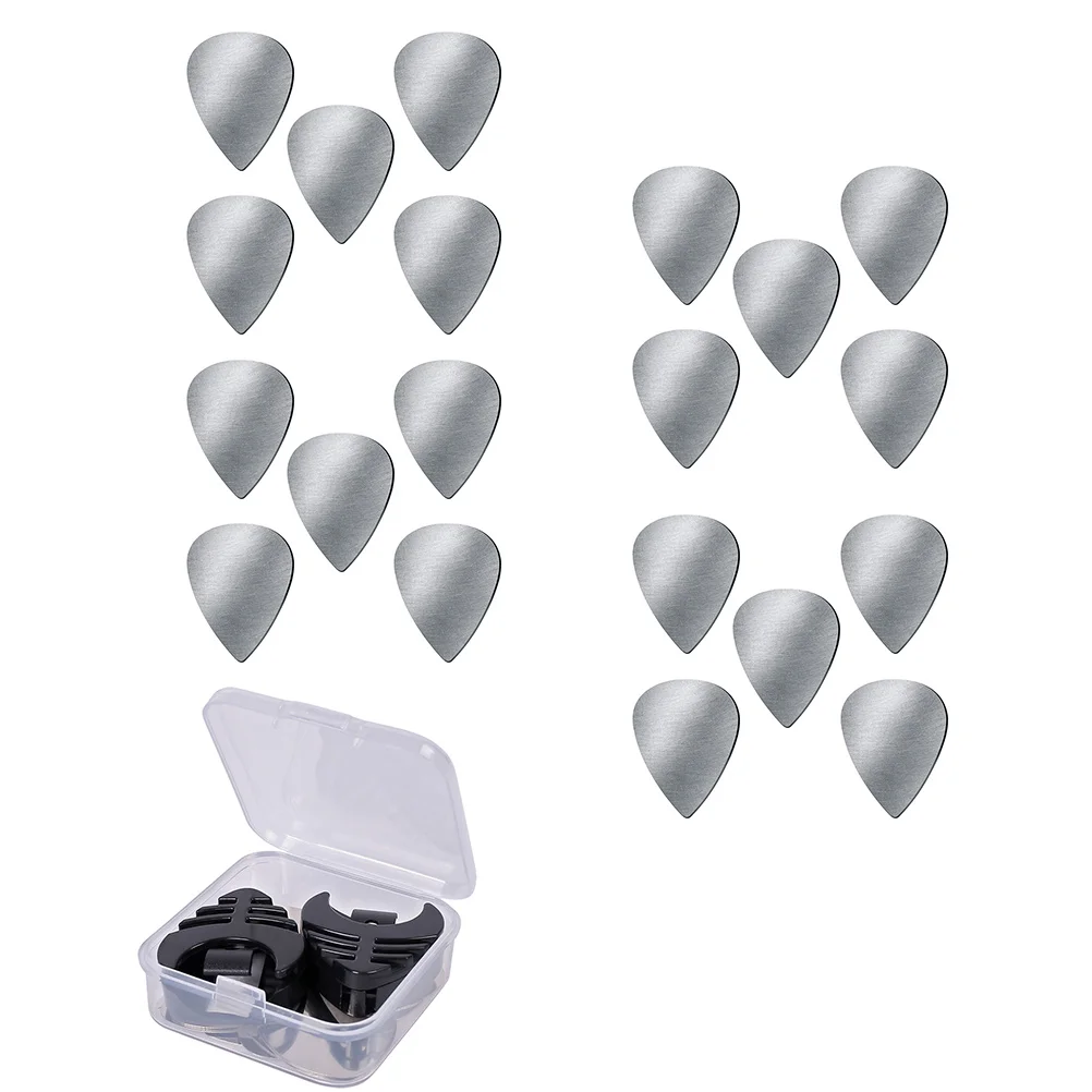 

1Set Guitar Pick Set Stainless Steel Durable Picks Plastic Storage Box Covers Guitar Accessories Kit Stainless Steel Picks