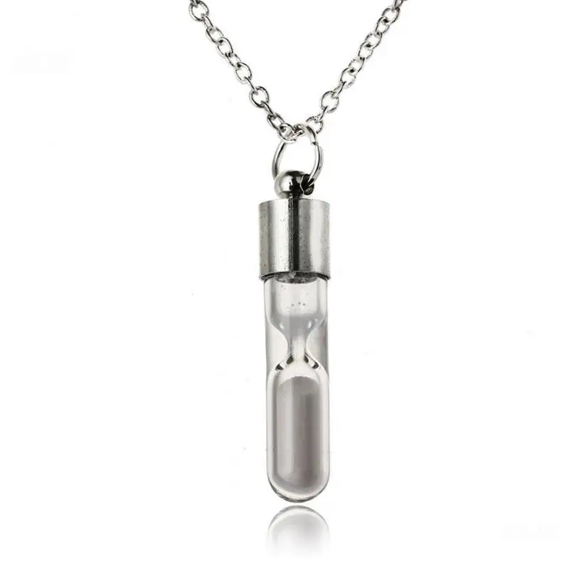 Chain Glass Tube Necklace Made Of Glass 100 Brand New And High-quality Fashion Hourglass Crystal Drift Bottle Pendant Minimalism