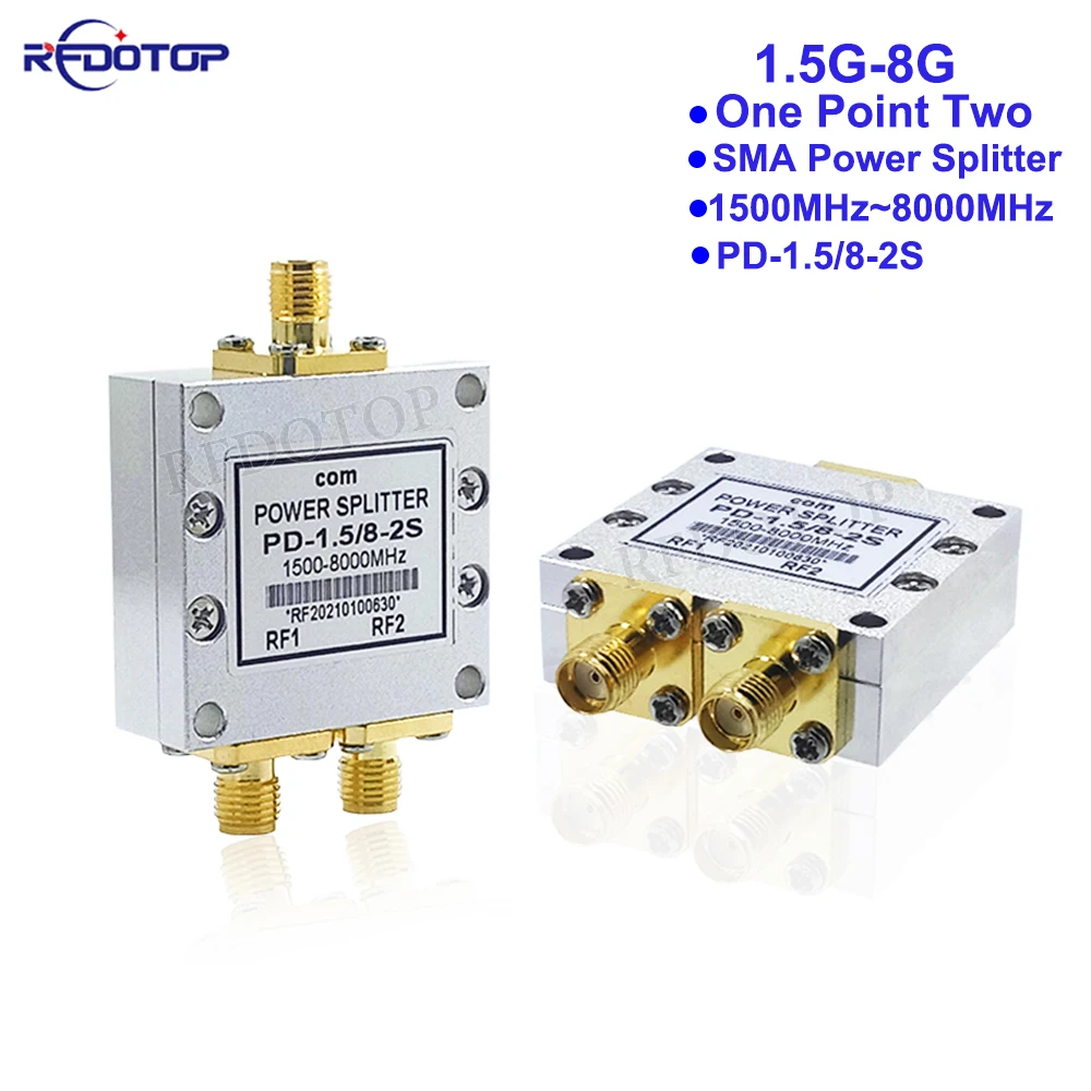 1Pcs SMA Female 1.5-8G Microstrip Power Splitter One Point Two RF Power Splitter 10W 50Ohm GPS Satellite Signal Power Divider
