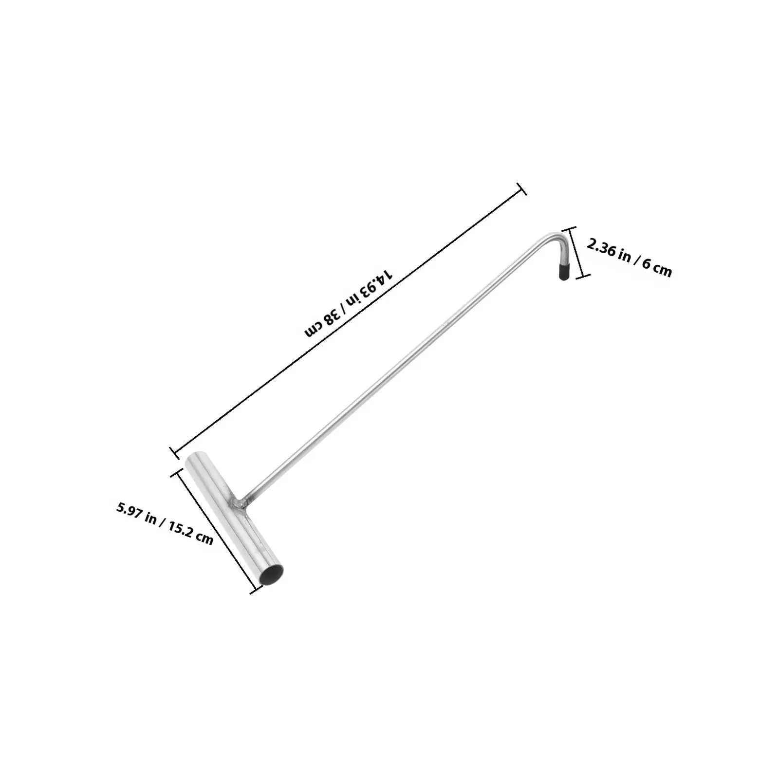 2Pcs Stainless Steel Manhole Cover Lifter Hook T Shape Pull Hook Heavy Duty Home Tool for Door Frame Roll Up Door