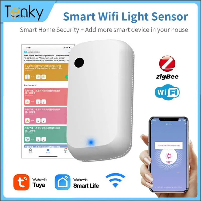 

Мини-датчик яркости Tuya Smart Wifi, датчик освещенности, умный дом, беспроводной датчик яркости, умная жизнь 0-1000 люкс