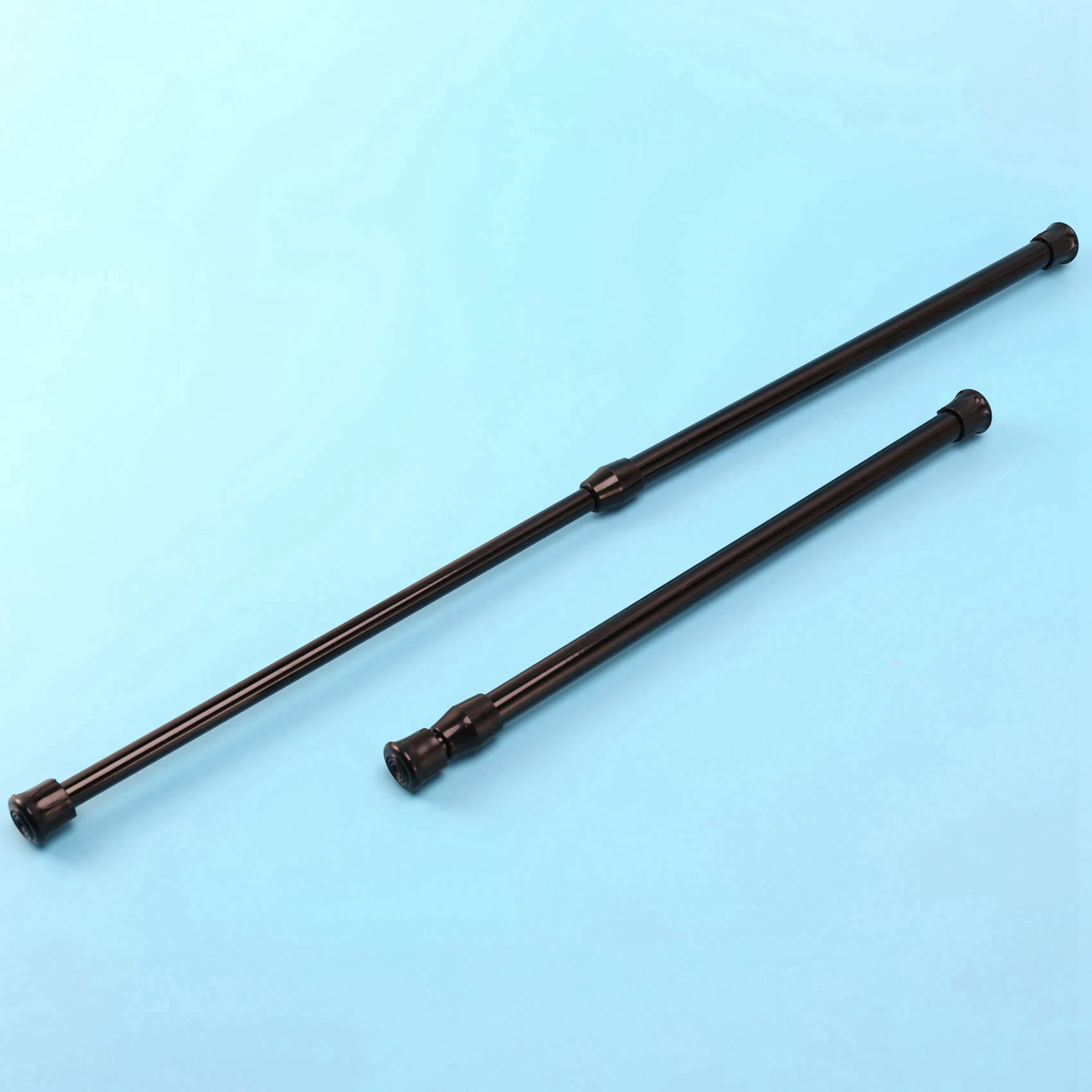 A23E-Small Tension Rods For Cabinets Cupboard Bars For RV Closets Refrigerator, Spring Rods 11.8 To 19.6 Inches, 6 Packs (Black)