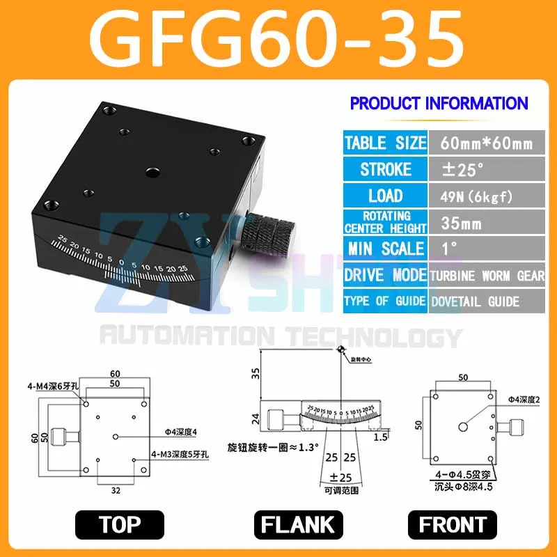 Precisie X/XY-as Stadia Handmatige goniometer Camera Optisch aanpassingsframe Radiaal zwenkhoekaanpassingstafel GFG40/60/80/100