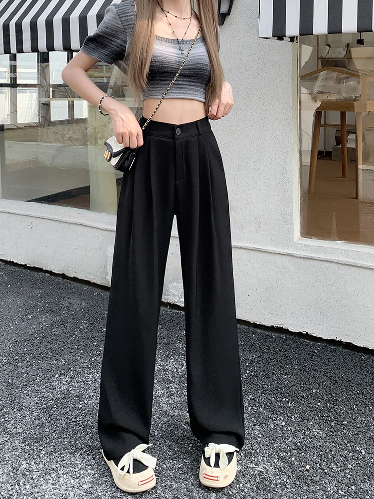 Jmprs Simple Women Suit Pants Casual Elastic High Waist Summer Korean Office Ladies Trousers Fashion Solid Female Pants