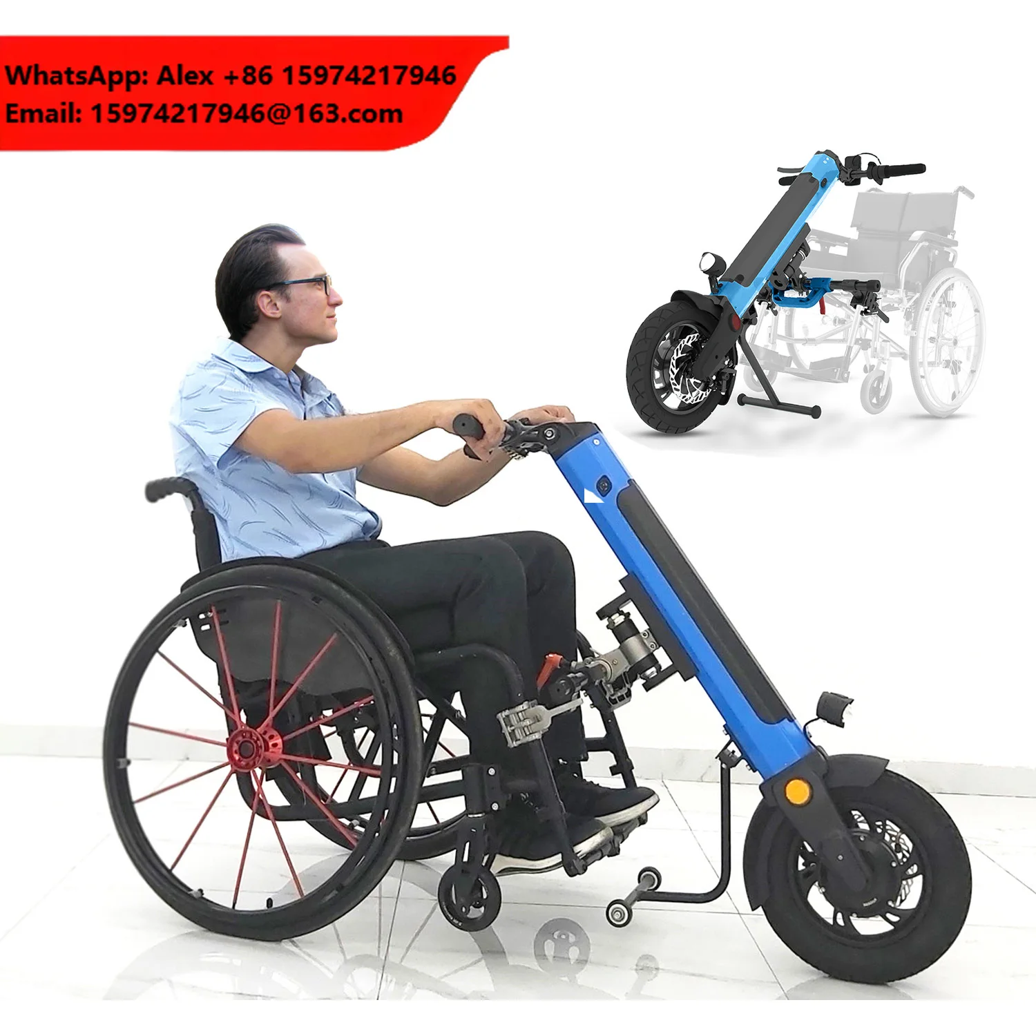 Wheelchair Tractor Wheelchair Attachment Smart Hot Sale Bicycle Kit Electric Handcycle Spare Part For Wheelchair