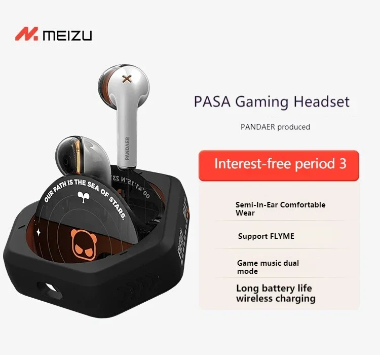 Meizu Pandaer PASA Wireless Bluetooth Earphone Noise Reduction HIFI Waterproof Earbuds Long Battery Life Pc Gamer Accessories