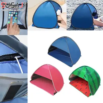 Portable Sun Shelter Outdoor Mini Sunbathing Head Tent Windproof Sand Proof Canopy Headrest Pops Up Beach Sun Shade Tents