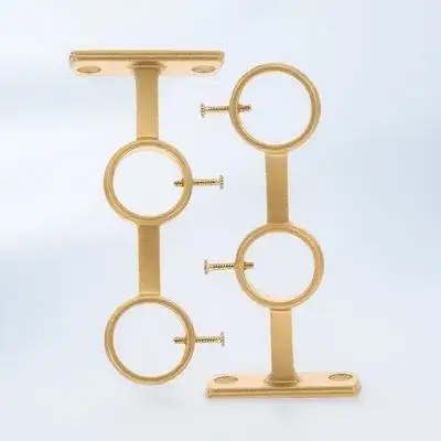 

2Pcs Curtain Rod Double Bracket Thickened Heavy Duty Stable Support for Home Office Hotel Window Treatments Adjustable Load