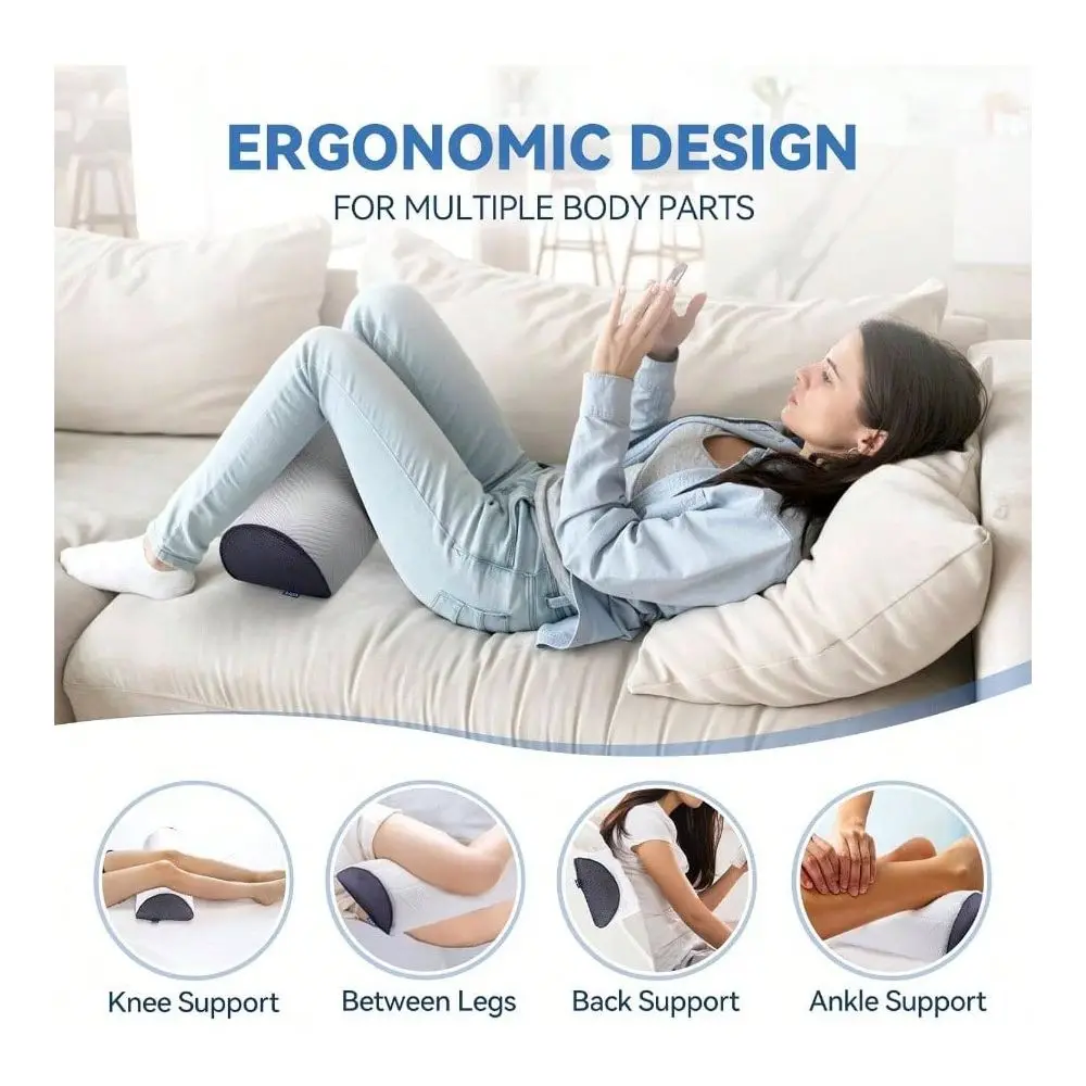 

Pillow Knee Pillow Back Sleeping Foam Bolster Pillow, Lumbar Support Cylinder Spine, Premium Under Knee Cushion Bed, Massage Ta