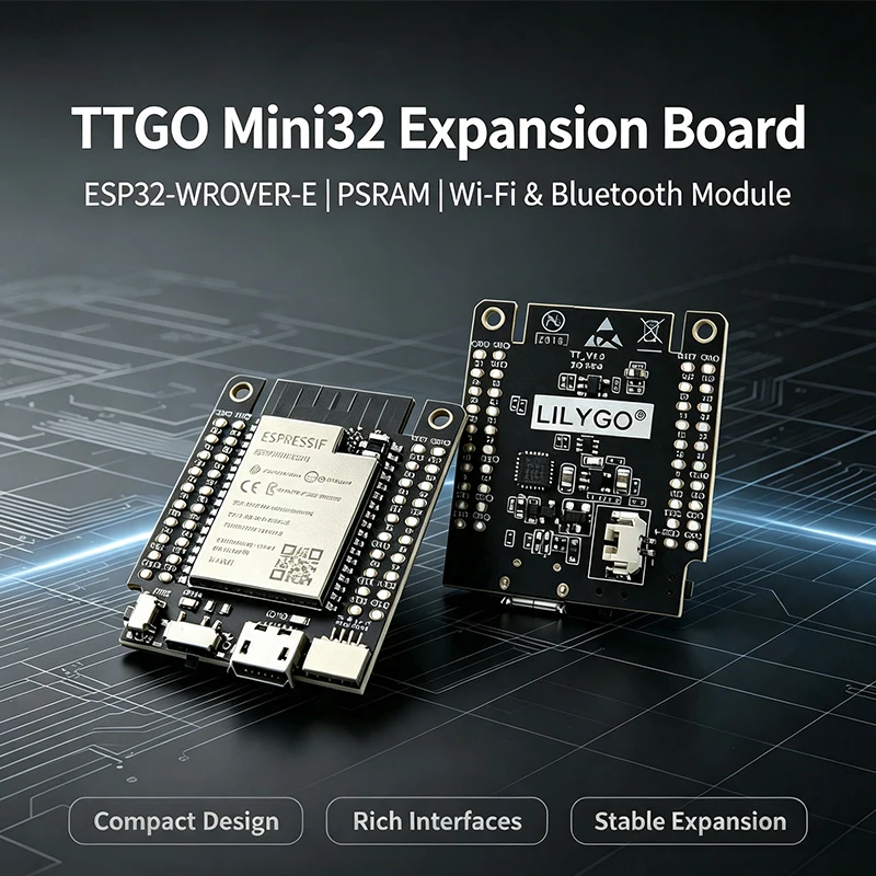 TTGO Mini32 ESP32-WROVER-E Development Expansion Board 8MB Flash&PSRAM, 2.4GHz WiFi BLE, USB to TTL, Lithium Charge CircuitIoT