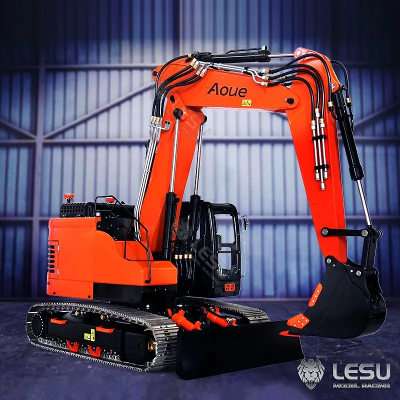 عدة LESU ET26L RC حفارة هيدروليكية 1/14 التحكم عن بعد حفار معدني لتقوم بها بنفسك نموذج ضوء صمام المضخة ESC لتحديد المواقع لعب للكبار TH19233
