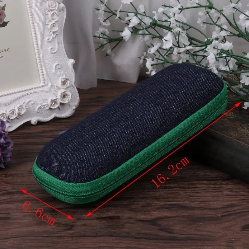 31BF Protective Glasses Case Holder Denims for Car Vehicle Classroom Office Bedroom Storage Bag Eye Glasses Pouches